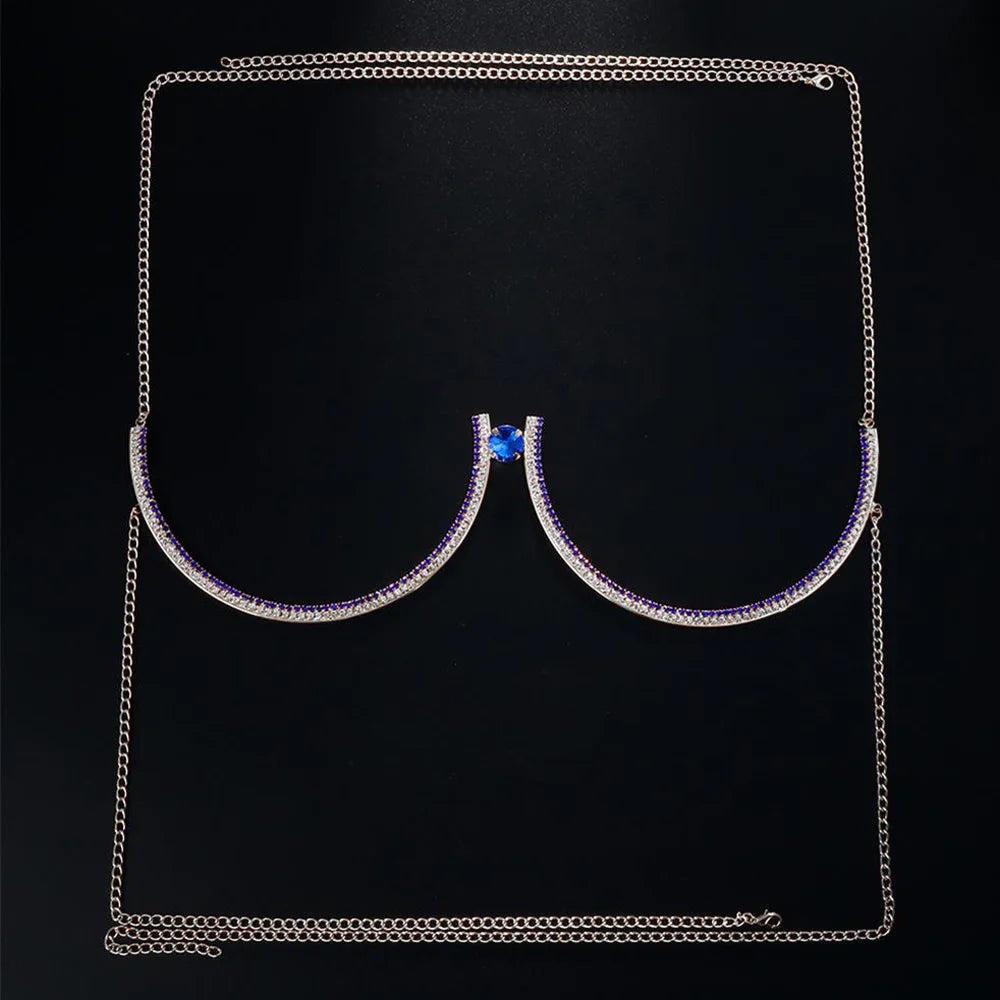 Ocean of Love: Romantic Blue Crystal Chest Charm