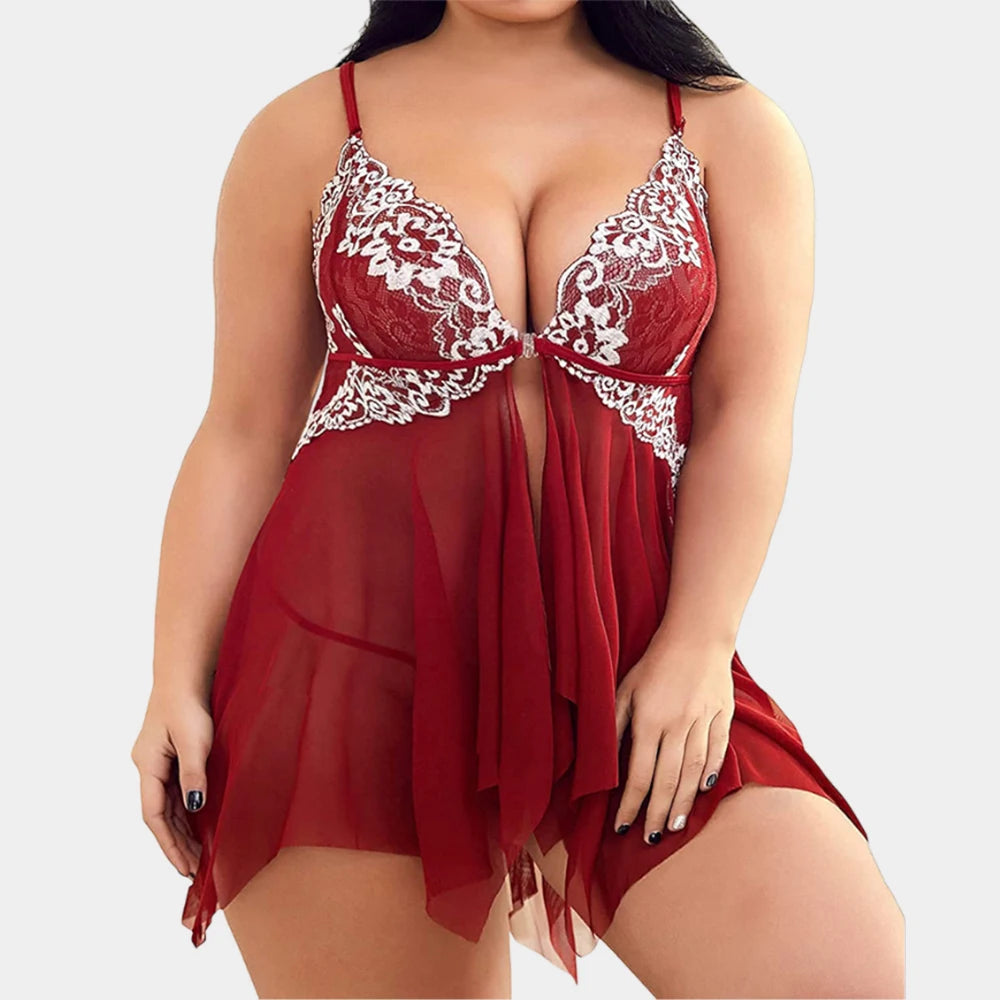 Enchanted Allure: Plus Size Sheer Nighty