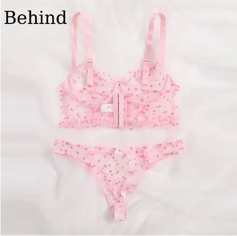 Sweetheart Bliss: Baby Pink Valentine Lingerie Set