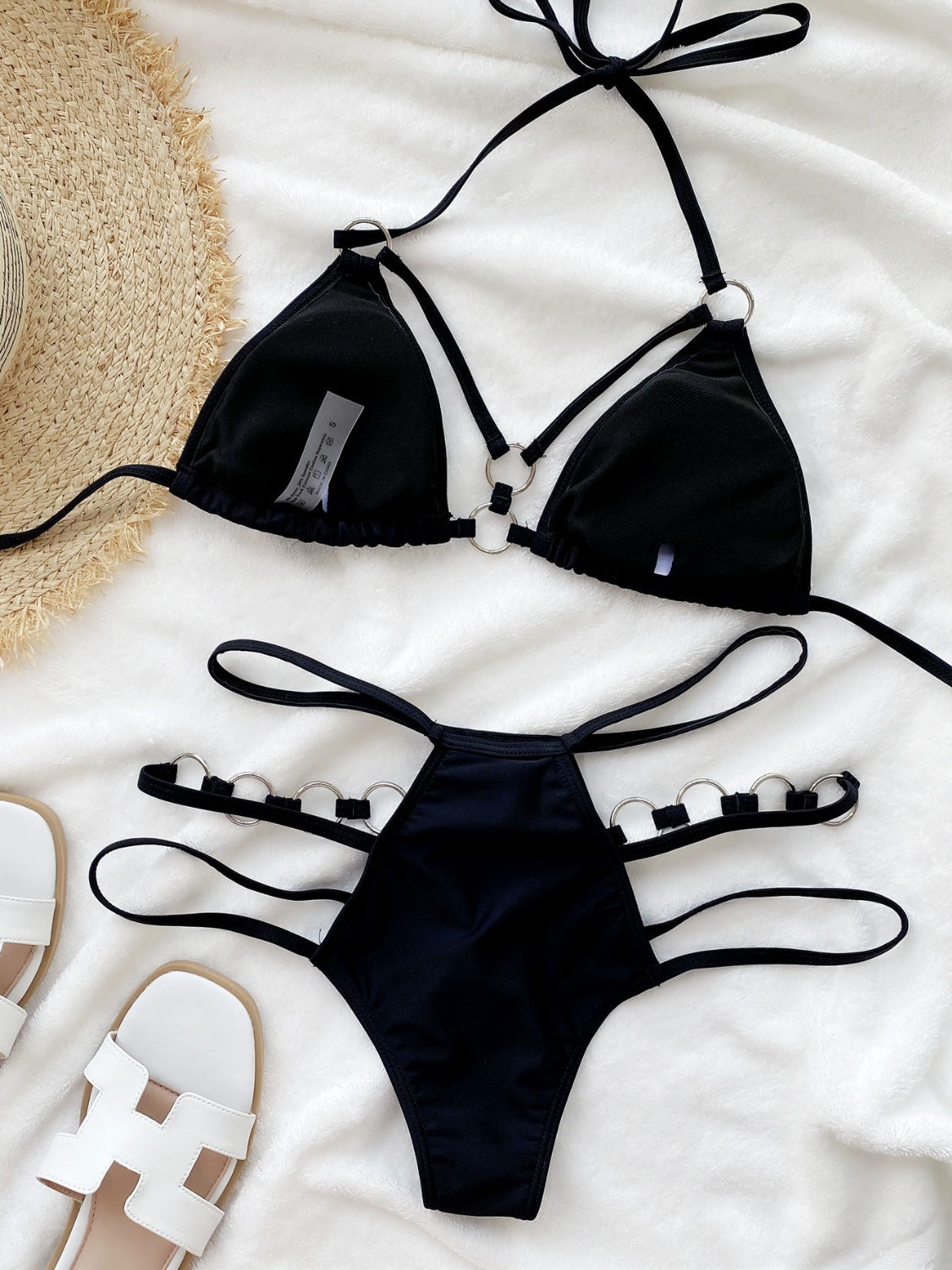 All Eyes on You: The Cutout Halter Bikini with Thigh Straps That Sizzles