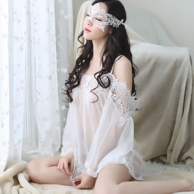 Enchanted Desire: The Lace Lingerie Ultimate Temptation Nighty & Panty Set