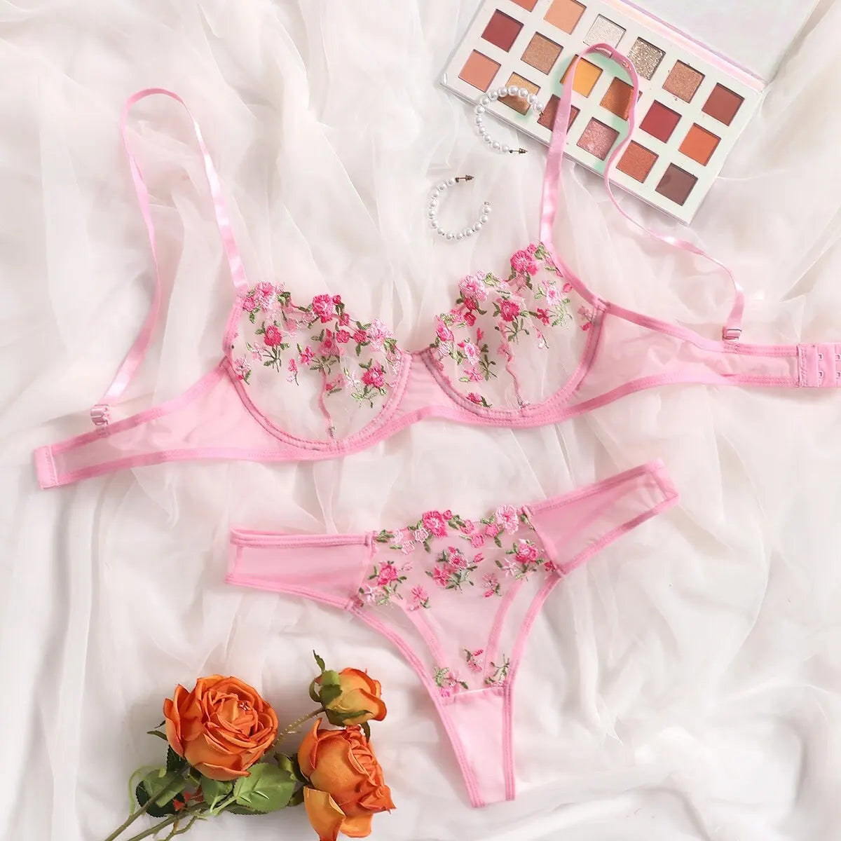 Floral Temptation: Embroidery Bralette Set ❤🌻