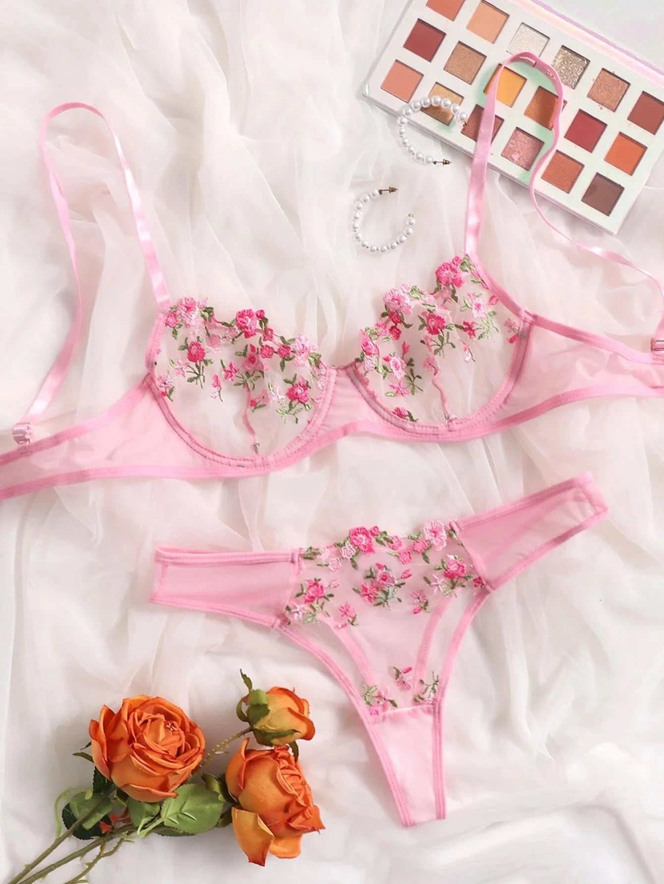 Floral Temptation: Embroidery Bralette Set ❤🌻