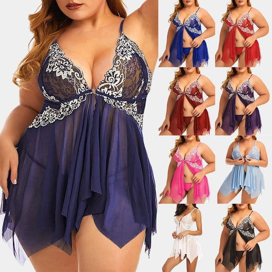 Enchanted Allure: Plus Size Sheer Nighty