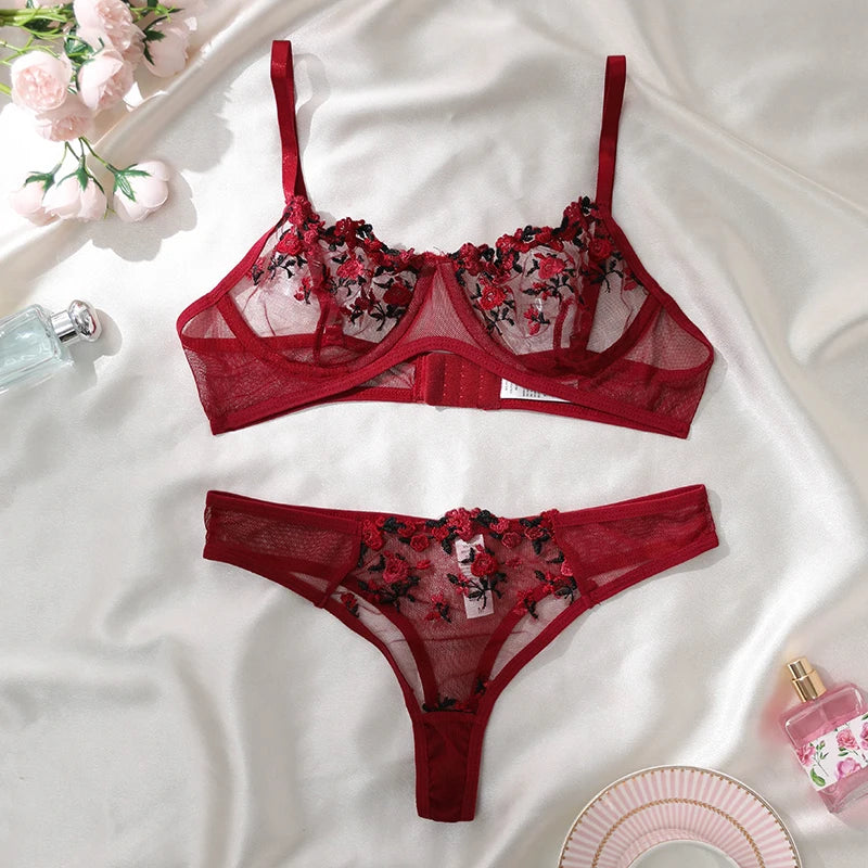 Floral Temptation: Embroidery Bralette Set ❤🌻