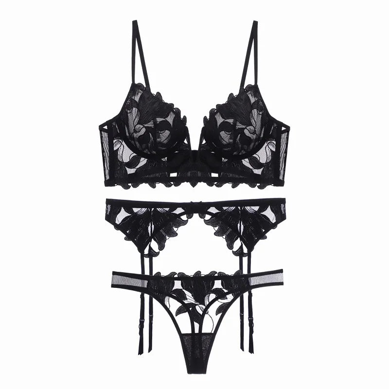 Parisian Allure: 3-Piece French Lingerie Set