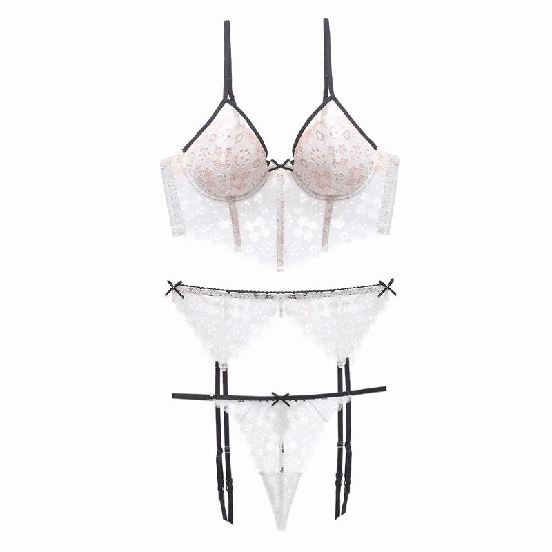 Parisian Allure: 3-Piece French Lingerie Set