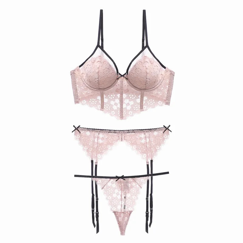 Parisian Allure: 3-Piece French Lingerie Set