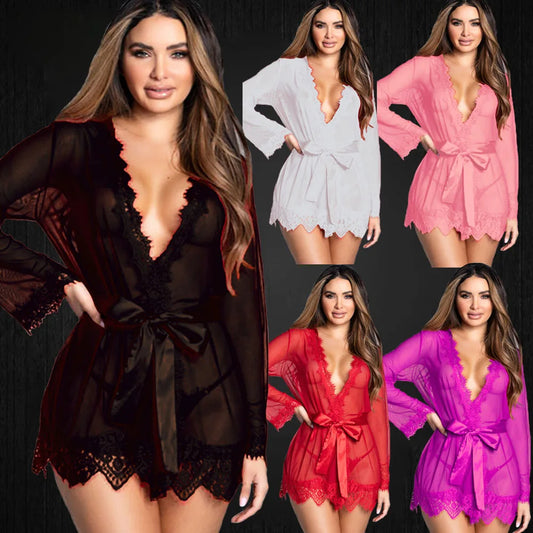 Lace Trim Robe