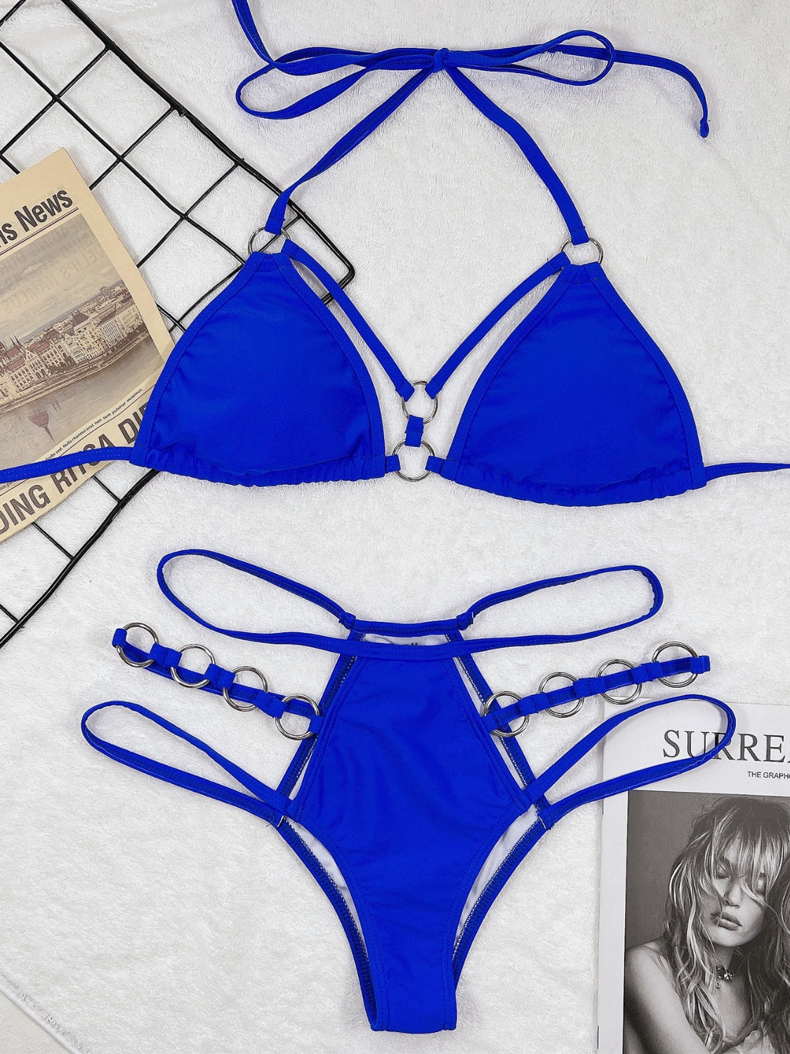 All Eyes on You: The Cutout Halter Bikini with Thigh Straps That Sizzles